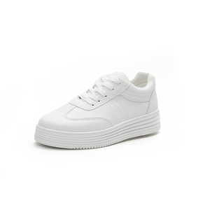 Nouvelles baskets décontractées pour femmes en cuir PU blanc à plateforme basse, collection printemps - Product Image 2