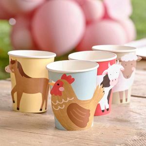 Modern 195-Piece Farm Animals Birthday Party Tableware Set Includes Hats Banner <b>Tablecloths</b> for 24 Guests - Product Image 3