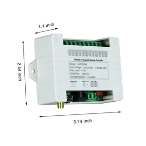 DC 12-65V/AC 100-440V 4CH Saklar Lampu LED Nirkabel Plastik dengan <span class=keywords><strong>Remote</strong></span> Kontrol 10A Relay Tahan Air Kode Pembelajaran 300m 4 Tombol 2M - Product Image 2