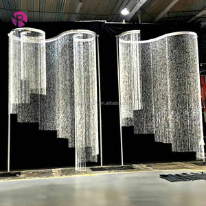 Óng ánh kim cương pha lê hạt Rèm Backdrop cho đám cưới sân khấu Tường trần trang trí phông nền với hạt và cột - Product Image 1