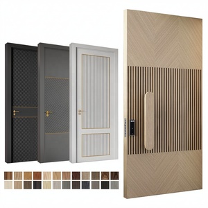 European Style Solid Wood Smart Lock Anti-Theft Entrance Door for Modern Hotel Villa Living Room Exterior Entry Door - Product Image 2