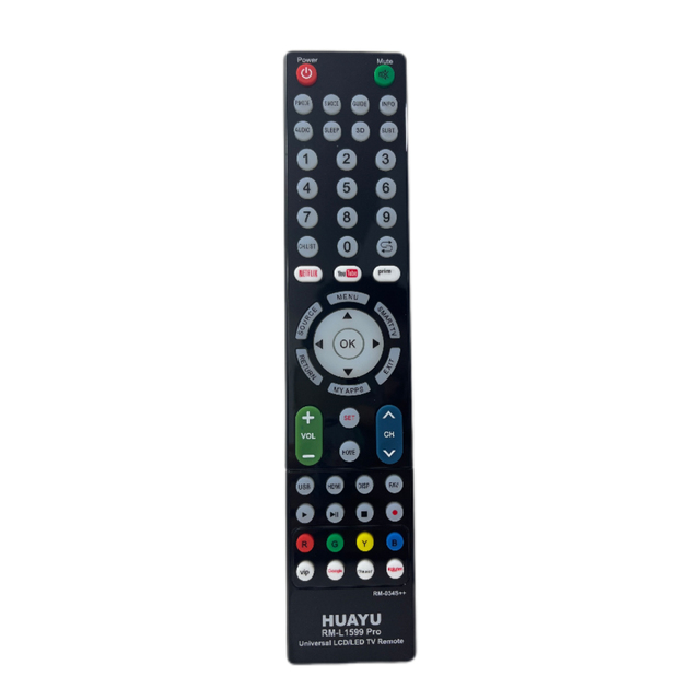 HUAYU RM-L1599 PRO Universal IR TV Remote Control with LED Touch Control 2 AAA Batteries 58 Buttons 10m Range for All TVs