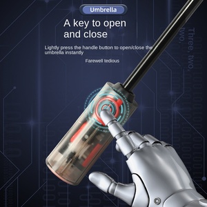 <b>Automatic</b> Mechanical <b>Umbrella</b> 10 Bone Reverse Windproof UV Protection Three-fold Men's Business Bumping Cloth Printed <b>Umbrella</b> - Product Image 5