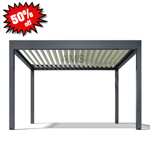 Jardín Aluminio Gazebo Pérgola Sistema 50% de descuento Impermeable Louvre Techo 3X3 3X4 <span class=keywords><strong>4X4</strong></span> 6X4m Persiana motorizada Pérgola - Product Image 4