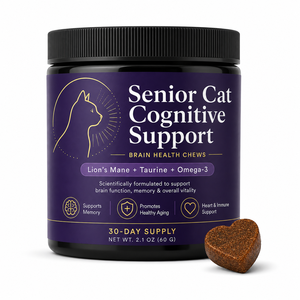 Feline Neuro-Support Soft Chews : Formule Cognitif Avancée <span class=keywords><strong>avec</strong></span> Crinière <span class=keywords><strong>de</strong></span> <span class=keywords><strong>Lion</strong></span> et Oméga-3 pour le Soutien <span class=keywords><strong>de</strong></span> la Mémoire et <span class=keywords><strong>de</strong></span> la Concentration chez les Chats Seniors - Product Image 1