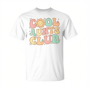 Camiseta Cool Aunts Club, diseño retro en colores pastel, unisex, para adultos, de algodón, cuello redondo, manga corta, regalo para reunión familiar - Product Image 2
