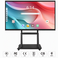 Tableau blanc interactif de 86 pouces avec écran tactile, résolution 4K, 40 points tactiles, caméra intégrée 4800MP, système d'exploitation Android et Windows