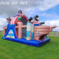 Château gonflable commercial en forme de navire pirate, toboggan gonflable extérieur en forme de galion, aire de jeux gonflable pour la location événementielle