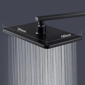 Soffione Doccia Fisso da Soffitto <span class=keywords><strong>Quadrato</strong></span> da 9 Pollici a Risparmio Idrico, Finitura Nera ad Alta Pressione con Effetto a Pioggia - Product Image 4