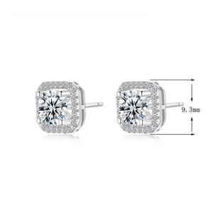 Boucles d'oreilles clous carrées <span class=keywords><strong>de</strong></span> luxe certifiées GRA en argent sterling S925, serties <span class=keywords><strong>de</strong></span> moissanite VVS <span class=keywords><strong>1</strong></span> carat et <span class=keywords><strong>de</strong></span> diamants <span class=keywords><strong>de</strong></span> laboratoire pour hommes - Product Image 6