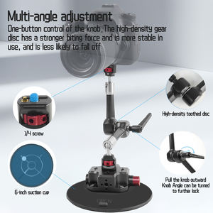 Soporte de Coche con Ventosa de Aluminio de Alta Resistencia YUANYUJINGMI de <span class=keywords><strong>6</strong></span> Pulgadas, Brazo Mágico 360 para Cámaras <span class=keywords><strong>Osmo</strong></span> e Insta360 X5, para Creadores de Contenido - Product Image 2