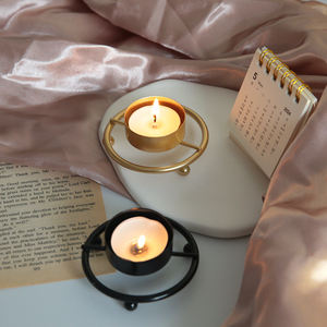 装饰配件金色烛台铁板烛台迷你小烛台金属茶灯烛台架 - Product Image 3