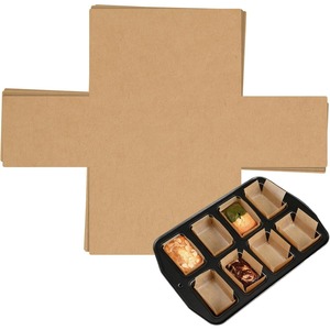 Silicone Parchment Paper For Mini Bread Molds Non Stick Baking Mat Rectangle 100 Packs Oven Safe Muffin Pans - Product Image 1