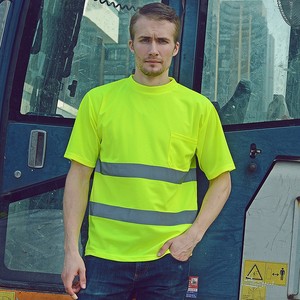 Tùy Chỉnh Phản Quang Vành Đai Xây Dựng Kỹ Thuật Huỳnh Quang <span class=keywords><strong>Hi</strong></span> <span class=keywords><strong>VIS</strong></span> T-Shirt Ngoài Trời Phản Quang Áo Thun Ngắn Tay Áo Làm Việc T Áo Sơ Mi - Product Image 6