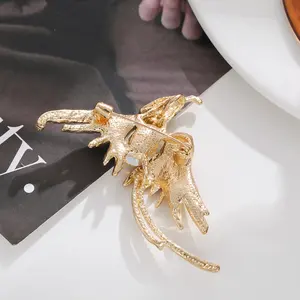 Neun Himmel Schwarzer Vogel Legierungsbrosche Klassisch Retro Imitation Emaille Farbverlauf Eingelegte Kristall-Strasssteine Phönix Partygeschenk - Product Image 3