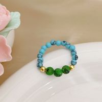 Bague tendance pour femme, perles naturelles complexes, breloque colorée et mignonne, design unique à bouche fermée, pour bague de fiançailles ou d'index