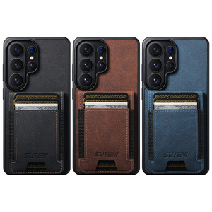 SUTENI Custodia per telefono di lusso in ecopelle con porta carte e supporto, effetto satinato, per Samsung <span class=keywords><strong>Galaxy</strong></span> S26 Ultra S25 Plus S24 S23 <span class=keywords><strong>S22</strong></span> Note20 - Product Image 6