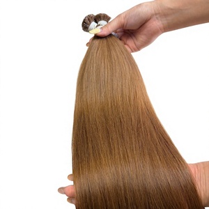 ผมต่อแบบแบน Rusa Hair เวียดนามแท้ เกรดเวอร์จิ้น  แบบเส้นเดียว  ถักสองชั้น สีน้ำตาลธรรมชาติ น้ำหนัก 100 กรัม - Product Image 5