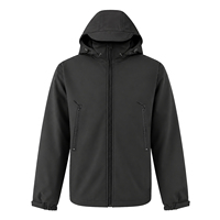 Chaqueta Softshell Negra con Capucha, Impermeable, Elástica, Uniforme para Exteriores, Personalizable para Hombre y Mujer, Tallas S-5XL, Venta al Por Mayor de Fábrica