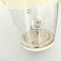 Bouilloire électrique sans fil en verre blanc avec contrôle de la température, capacité de 3,0 L, arrêt automatique pour un usage domestique, automobile et hôtelier