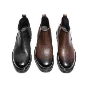 Bottes Chelsea montantes pour hommes, style mode, en cuir véritable fait main, respirantes, classiques et officielles - Product Image 5