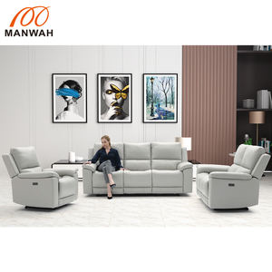 मनवाह चीयर्स यूरोपियन डिज़ाइन सेक्शनल रिक्लाइनर सोफा 3 2 1 सीटर लेदर रिक्लाइनिंग सोफा सेट, गैरी लेदर रिक्लाइनर सोफा सेट - Product Image 3