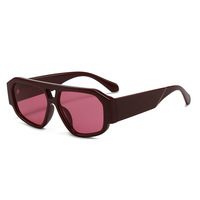 Lunettes de soleil unisexe Y2K tendance à double pont, monture transparente effet gelée, style urbain influenceur, lunettes de soleil rétro personnalisées – Grande Vente