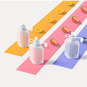 Sac de conservation du lait maternel en silicone 160 ml avec couvercle et bec verseur, anti-fuite, portable, réfrigérable, pour utilisation avec tire-lait - Product Image 2