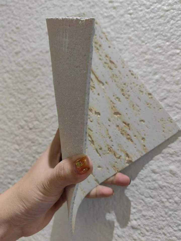 Matte Natural Grain Flexible Stone Travertine MCM Veneer Soft Hole ...