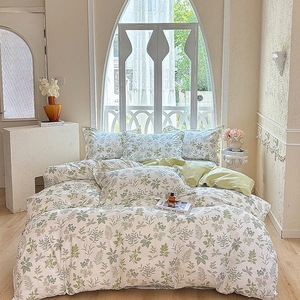 Nam Cực 100% Tinh Khiết Cotton 200TC Thân Thiện Với Môi Bốn Mảnh Thiết Lập Tươi Hoa Duvet Cover Tấm Ga Giường Ký Túc Xá Bộ Đồ Giường - Product Image 6