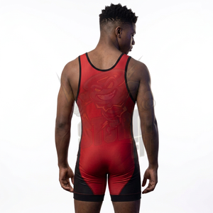 Wrestling Singlet Men Boys High Cut Freestyle Wrestling Singlet Blue <b>Red</b> Lightweight Performance Wrestling Gear Training - Product Image 4