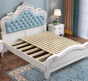 Cama Princesa de Estilo Europeo con Estructura de Madera Maciza de Lujo, Juego de Muebles de Dormitorio de Cuero Minimalista Moderno - Product Image 5