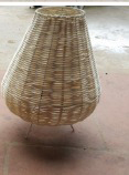 Lustre de luxe artisanal de style Art Déco avec abat-jour en rotin, décoration murale élégante, sets de table pour table à manger - Product Image 2