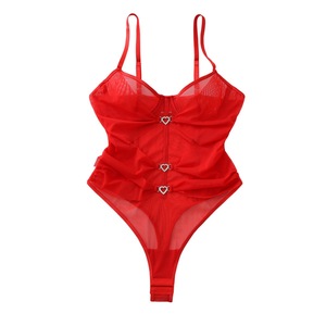 Body modellante sexy a cuore con volant, trasparente e traspirante in rete, con ferretto, bestseller Deep Love - Product Image 5