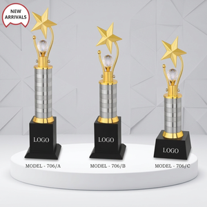 Trofeo Estrella de Metal Fundido a Presión, Modelo de Bola de Cristal Portátil 706 a B C para Deportes y Juegos - Product Image 1