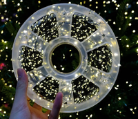 Sternenförmige Feuerwerkslichter Silber Grün Kupferdraht LED Funkelnde Lichterkette für Weihnachten Hochzeit Party Garten Girlande Festival Dekoration