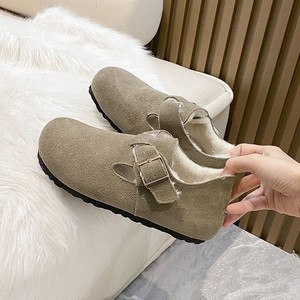 Pantoufles à enfiler pour femmes en daim de vache, chaudes pour l'<span class=keywords><strong>hiver</strong></span>, utilisation intérieure/extérieure, pour le dropshipping - Product Image 3