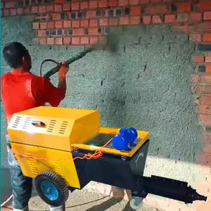Machine de pulvérisation de mortier de ciment multifonctionnelle Mini pompe à stuc diesel électrique Machine de pulvérisation de mortier de sable de ciment
