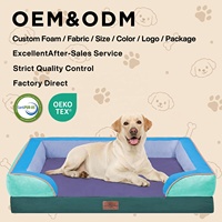 Maßgefertigtes Komfort-Hundebett aus Geschnitztem Samt, Wasserdichtes Orthopädisches Haustier-Sofa, Modisches Hochunterstützendes Schwammbett OEM