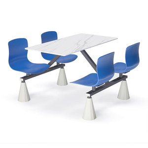 Ensemble de table à manger WL300-06, structure métallique, finition PVC, pour restaurants, écoles, cantines, usage commercial - Product Image 2