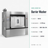 Lave-linge industriel électrique 50 kg pour hôpitaux, barrière anti-poussière, antistatique, isolation sanitaire