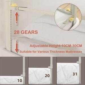 Heavy Duty Metal Foldable Baby <strong>Bed</strong> <strong>Rail</strong> for Toddlers, Adjustable Height Swing Down Guard, Portable <strong>Bed</strong> <strong>Side</strong> <strong>Rails</strong> Bumper - Product Image 3