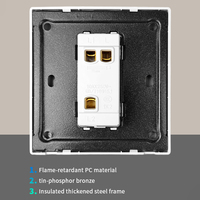 Interrupteurs muraux électriques à LED personnalisés, norme universelle Royaume-Uni/UE, fabrication et prises pour cuisine et salon