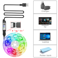 Bandes lumineuses Bluetooth RVB avec contrôle par induction de la musique WiFi Bande LED colorée pour fond de salle informatique