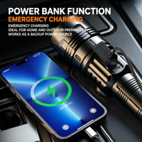 Lampe torche laser puissante rechargeable avec zoom rétractable USB pour la maison et l'extérieur, longue durée de vie de la batterie, lumière LED