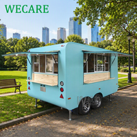 WECARE Bar à café mobile, remorque à glaces, restaurant entièrement équipé, concession de hot-dogs, pizza, camion de restauration rapide avec cuisine complète