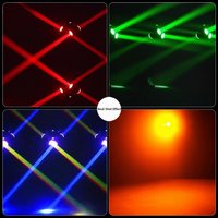 Lumière d'effet de scène à double tête rotative automatique, lumière laser LED activée par le son, stroboscope à tête mobile RGBW, KTV, pub, bar