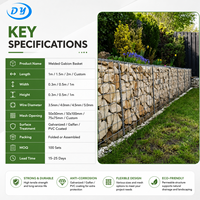 Cage en gabion de pierre soudée galvanisée en gros, tailles personnalisables (0,3m-1,5m), diamètre de fil 3,0-5,0mm pour système de soutènement