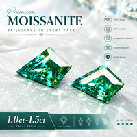 Pierres de Moissanite Taille Ciseaux, Couleurs Bleu Vert Teal, 1.0ct-1.5ct, VVS1, Certifiées GRA, Moissanite Colorée en Gros pour la Fabrication de Bijoux
