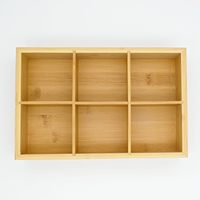 Organisateur de sachets de thé en bambou carré moderne avec tiroir de rangement pour aliments à 6 compartiments